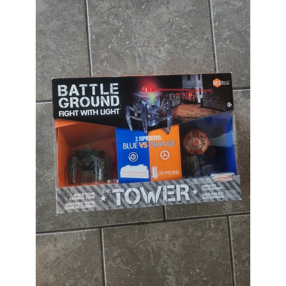 Hexbug Battle Ground Fight With Light The Tower 2 Spiders Blue vs Orange Set NEW